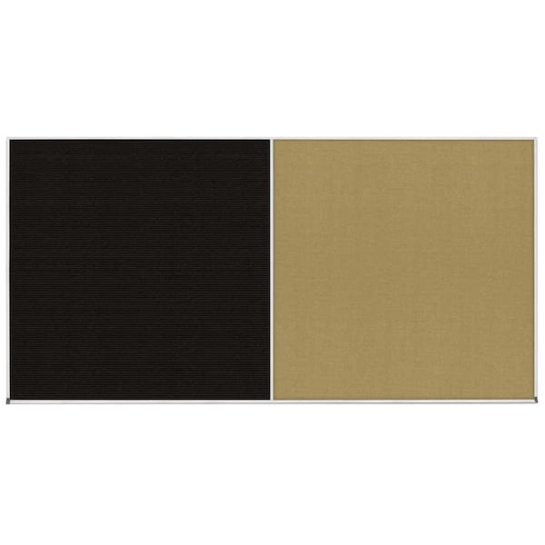 United Visual Products Enclosed Corkboard, 1 Door, 48"x36", 4" Fra UV3416-SATIN-CLOUD - main